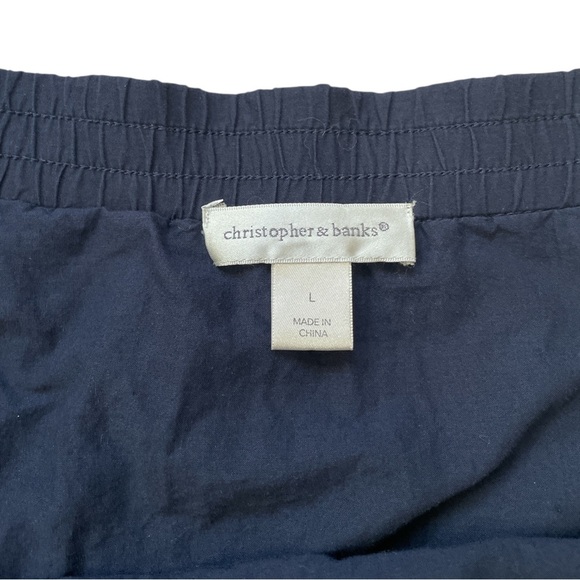 Christopher & Banks Tiered Midi Skirt Cotton Coastal Peasant Boho Large - Picture 6 of 7